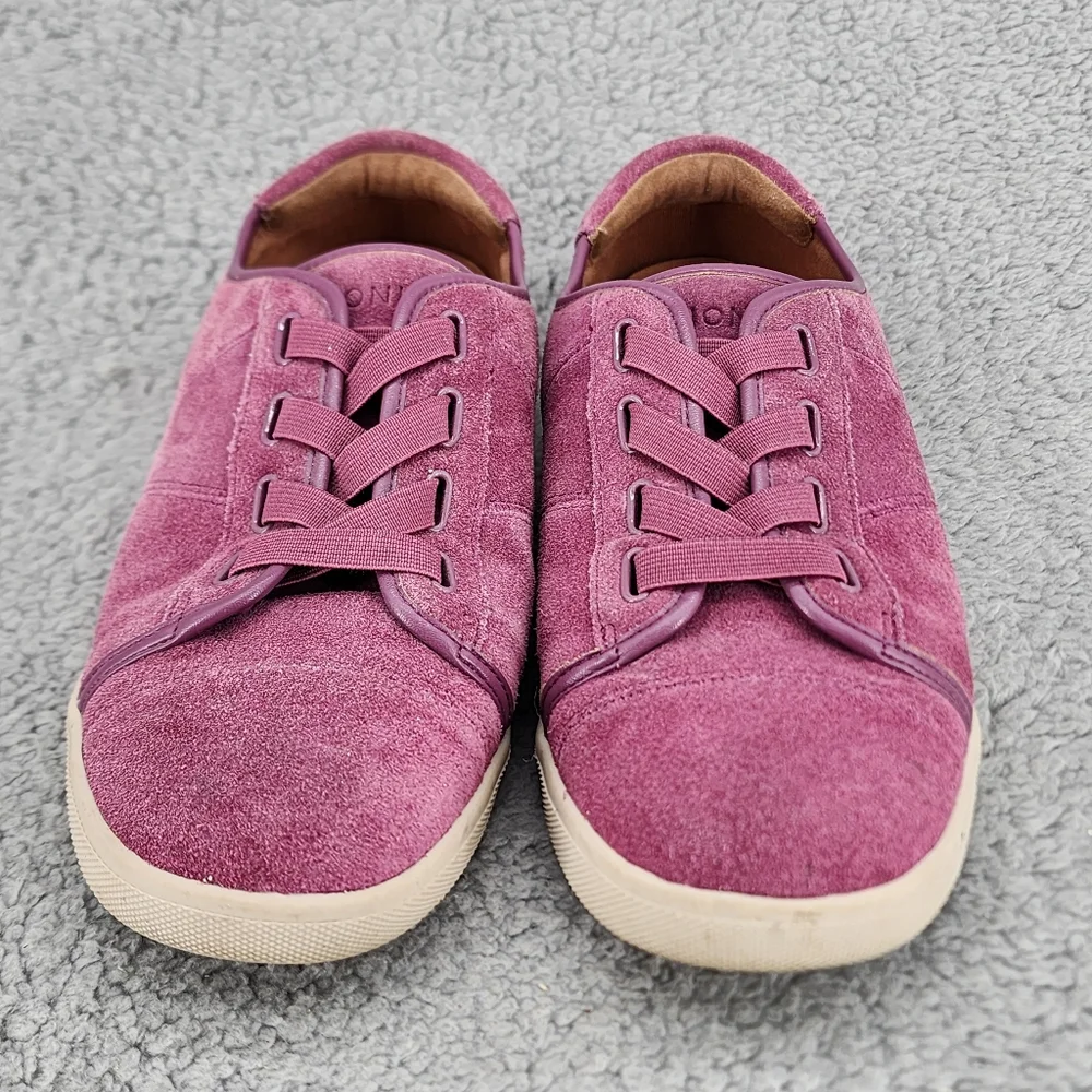 Vionic Jean Suede Slip On Sneakers Sz 8.5 Purple Casual Comfort Shoes - Picture 2 of 12